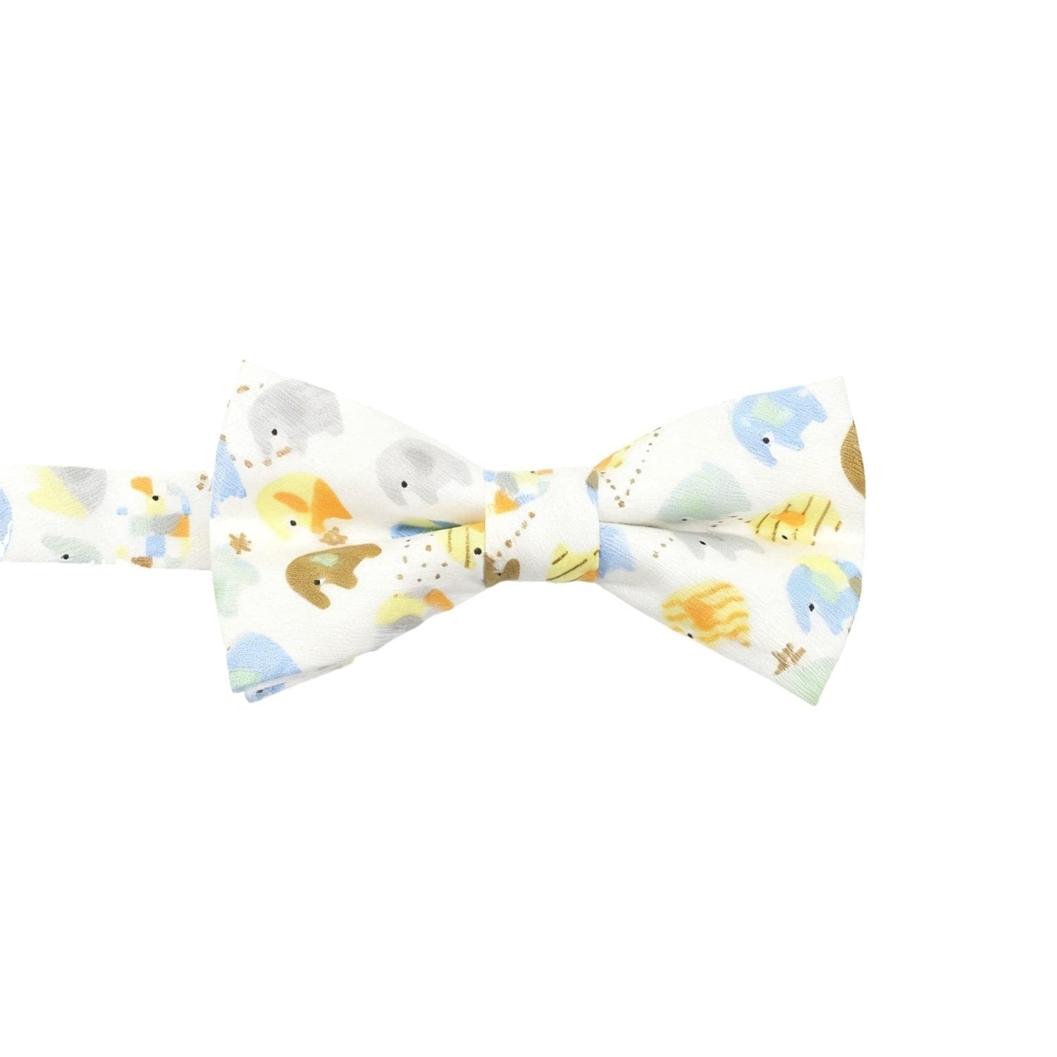 White with Colorful Elephant Bowtie