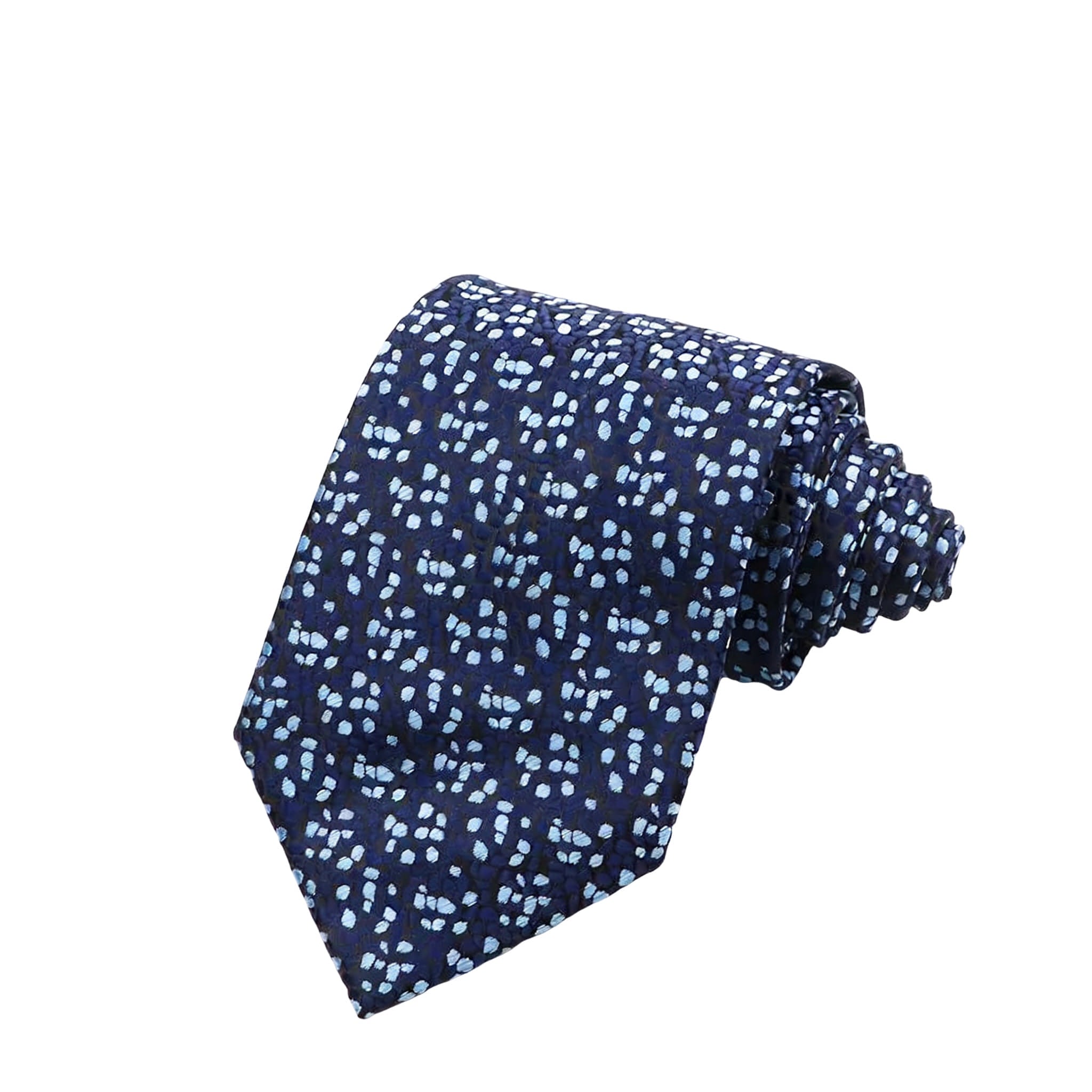 Navy Blue Light Blue Dotted Necktie