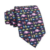 Navy Blue With Colorful Cartoon Cars Necktie