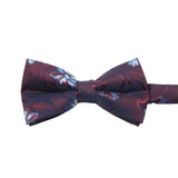 Burgundy Blue Floral Bowtie