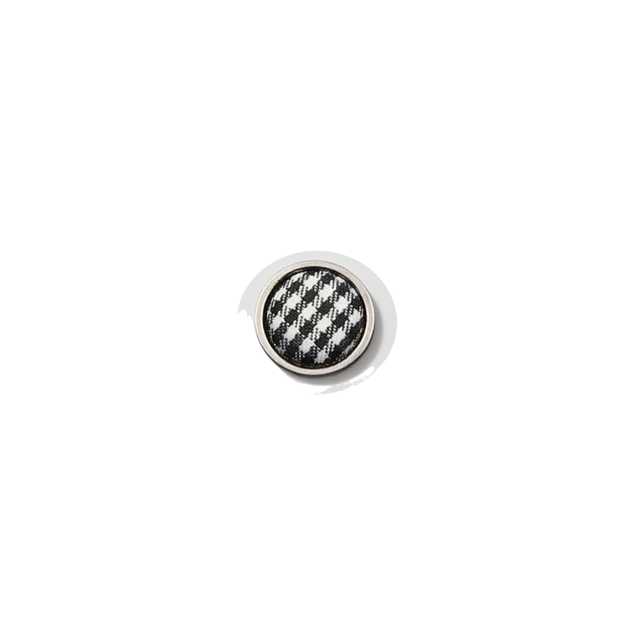 Silver Black Houndstooth Lapel Pin