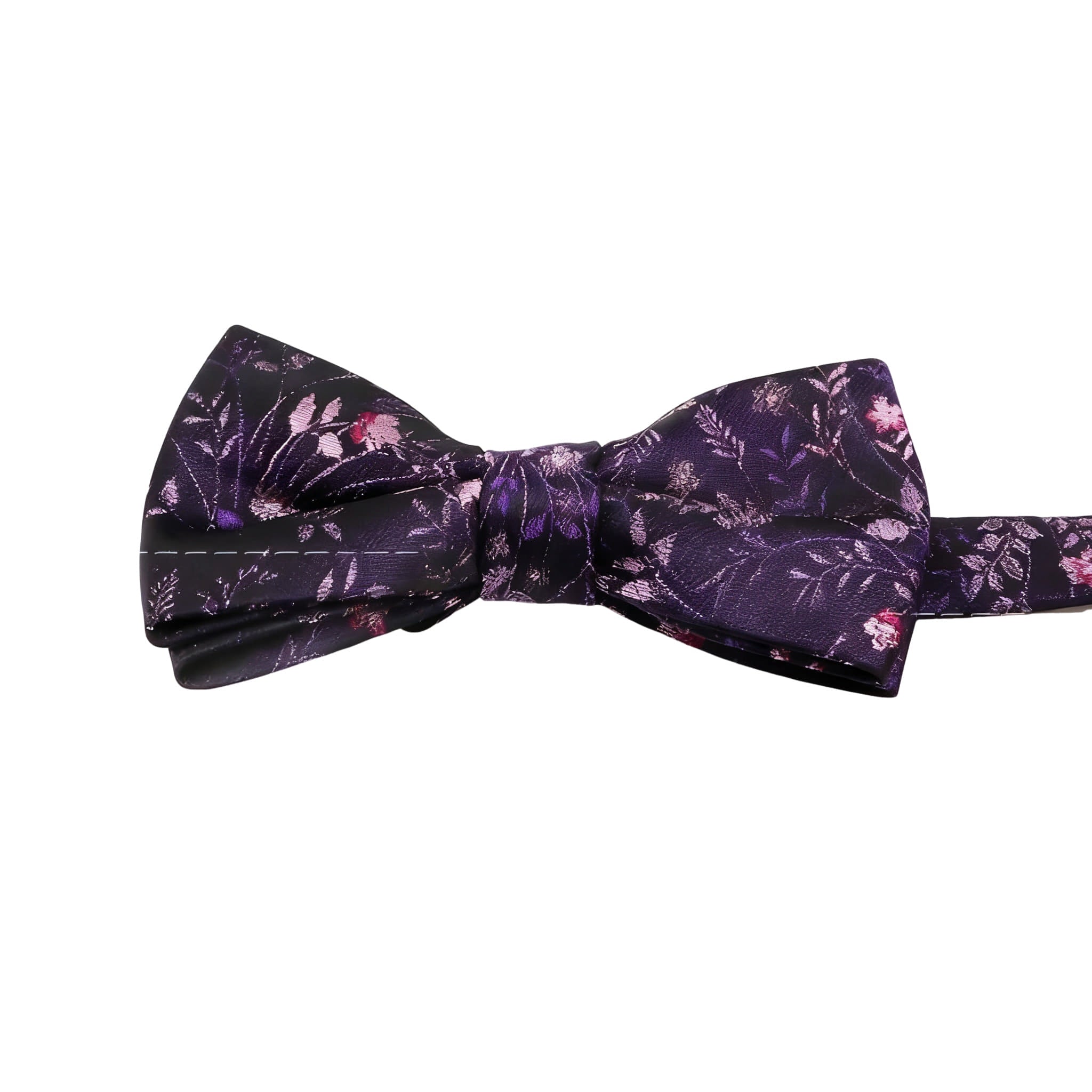 Black Purple Floral Bowtie