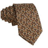 Brown Orange Floral Necktie