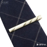 Gold Golden Striped Tie Bar