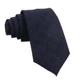 Navy Blue Gray Plaid Necktie