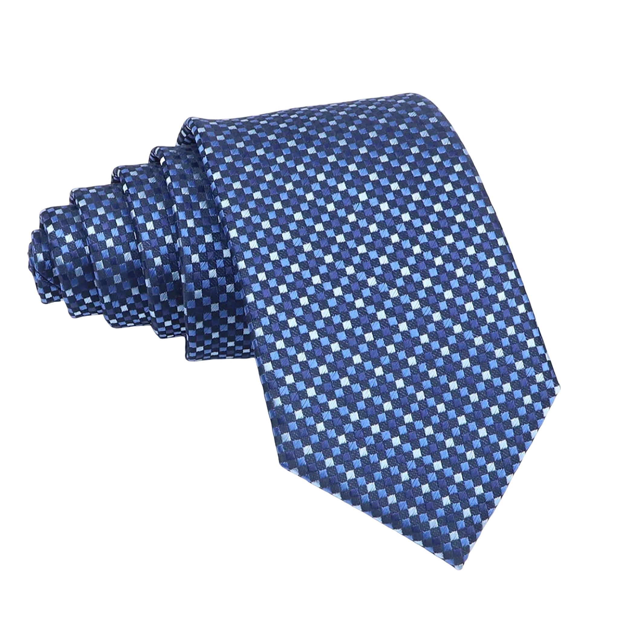 Dark Blue with White Square Necktie
