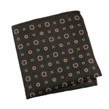 Brown Red Floral Pocket Square