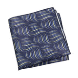 Navy Blue Yellow Dotted Pocket Square