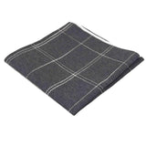 Dark Gray White Checked Pocket Square