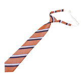 Orange Navy Striped Necktie