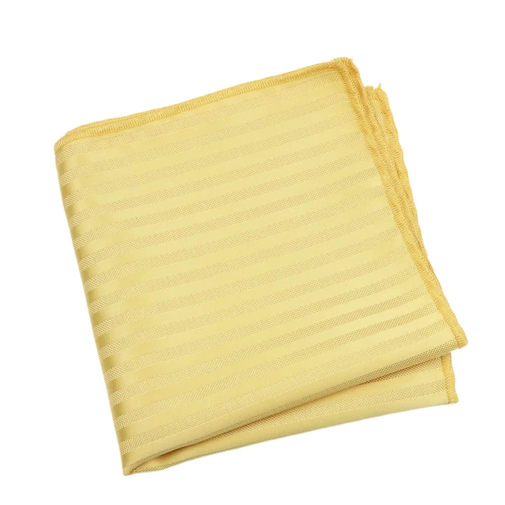 Yellow Yellow Striped Pocket Square