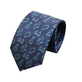 Navy Blue Green Dinosaur Necktie