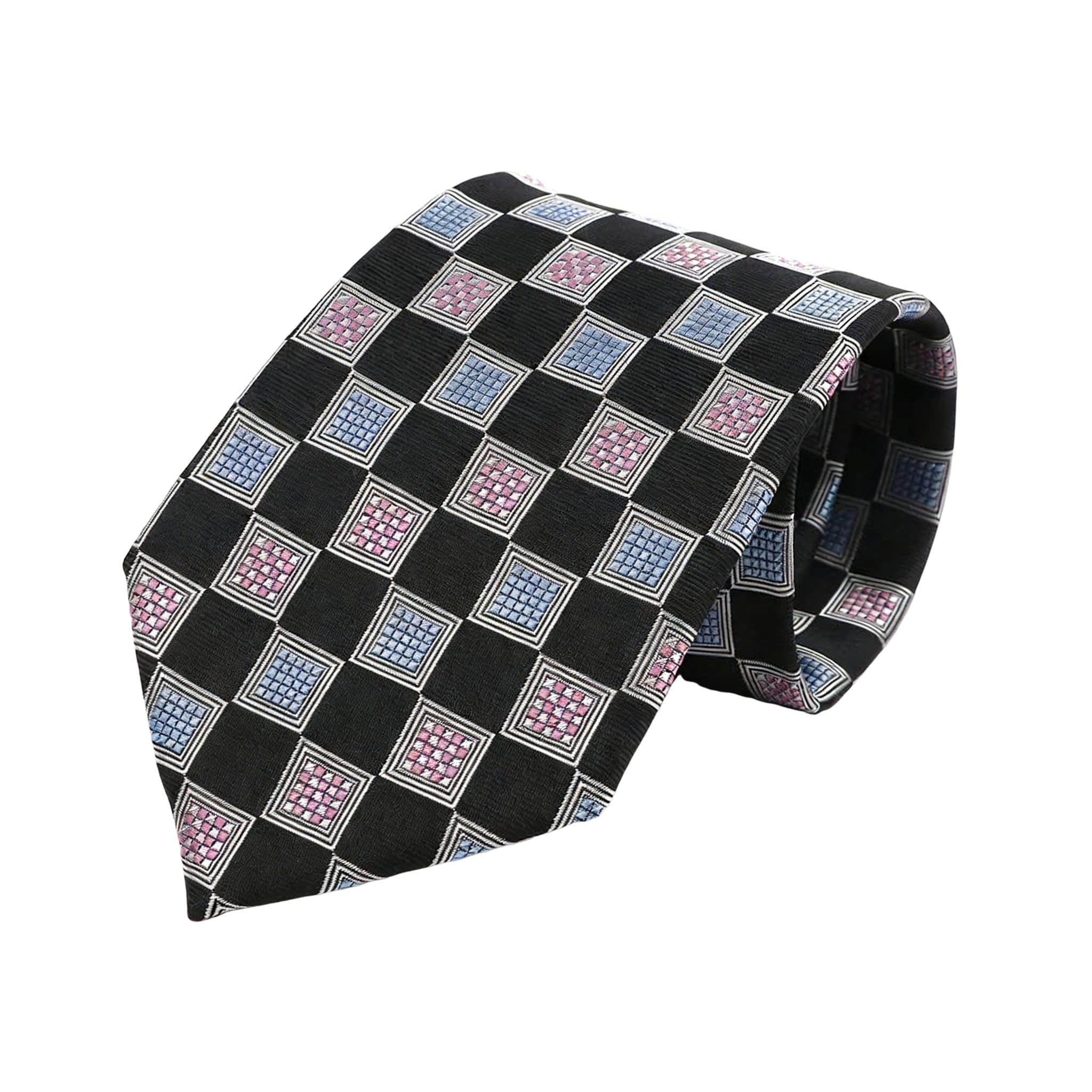 Black Blue Checkered Necktie