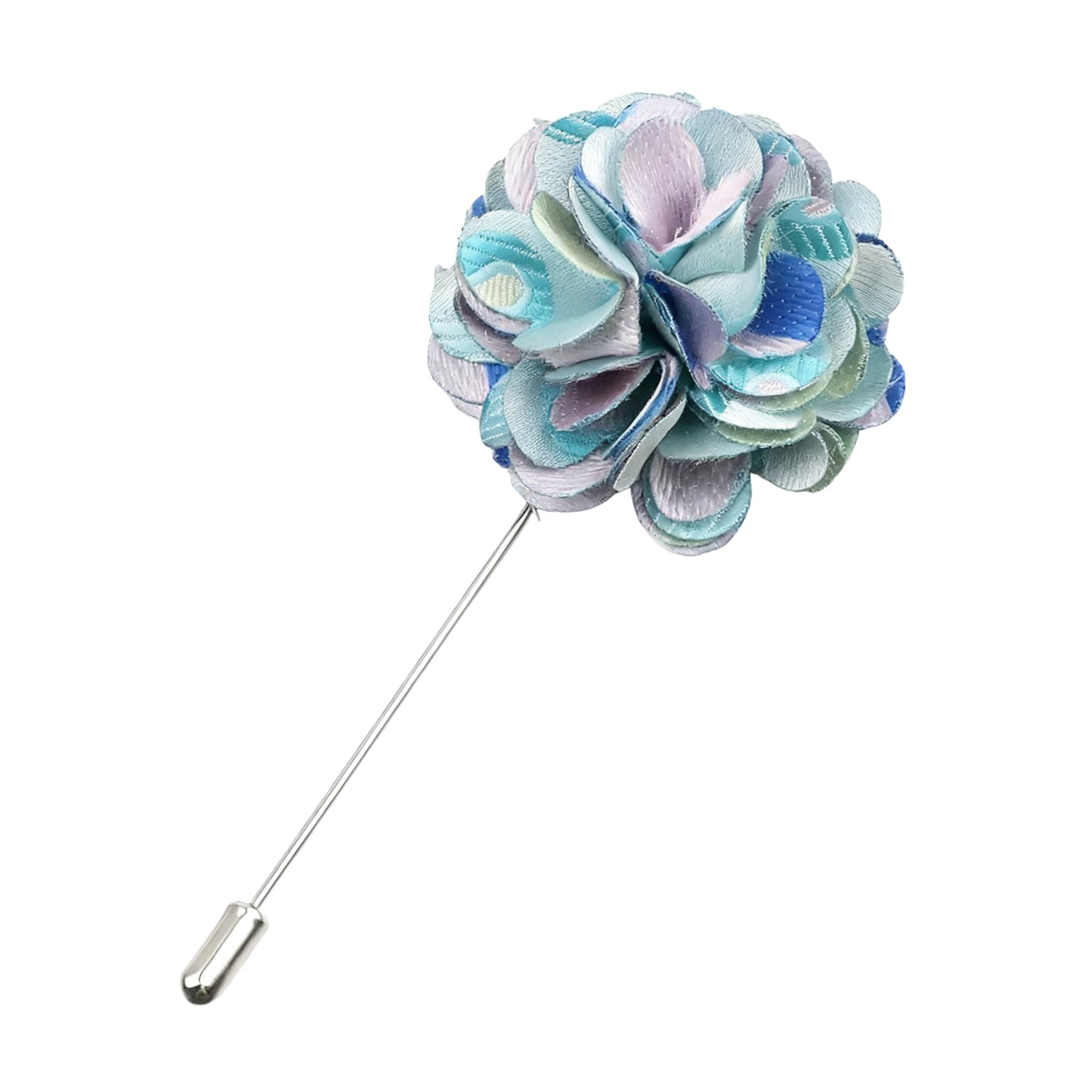 Blue Purple Floral Lapel Pin