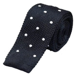 Black White Dot Knitted Necktie