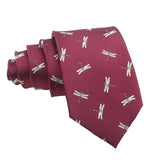 Burgundy White Bone Necktie