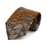 Brown Blue Paisley Necktie
