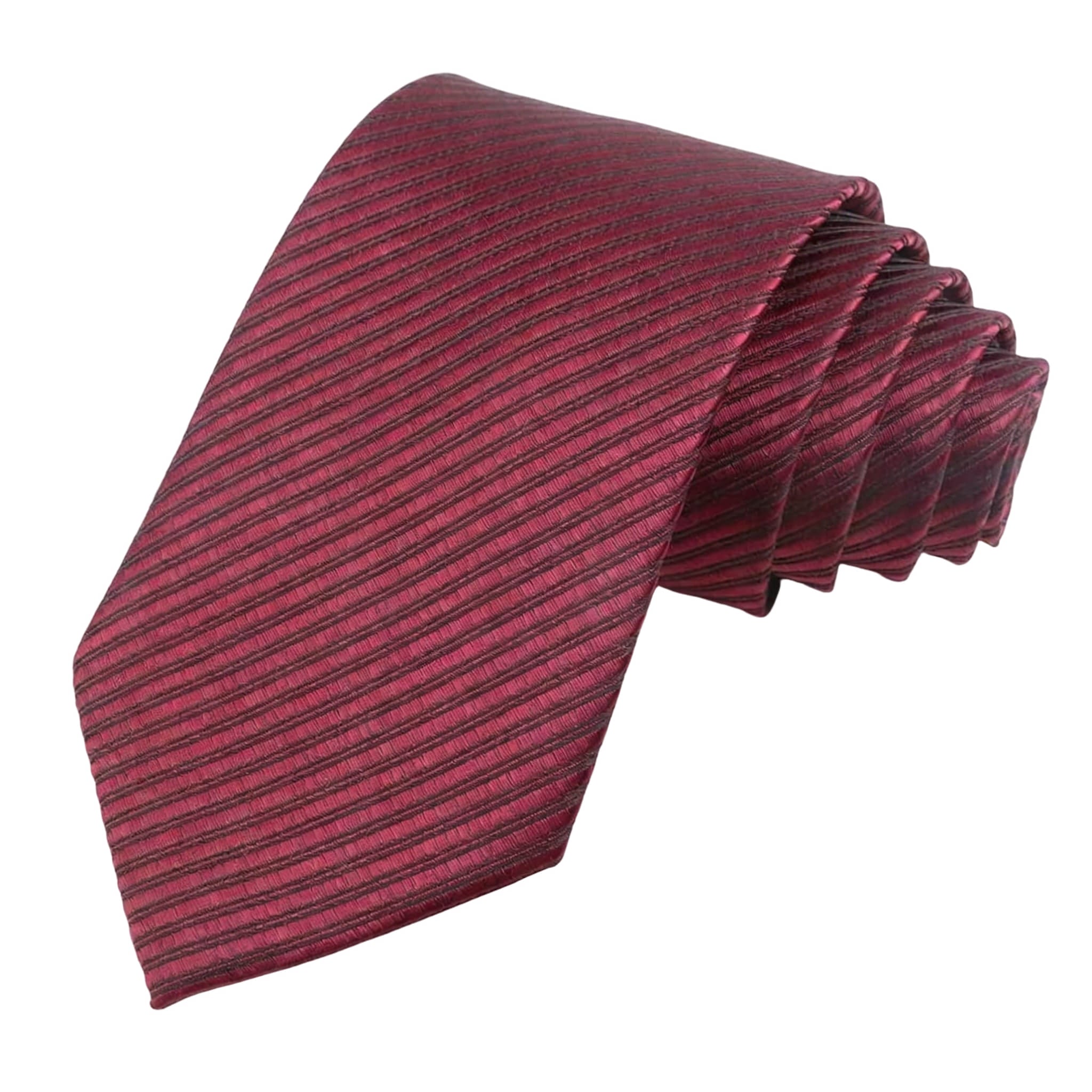 Burgundy Black Striped Necktie
