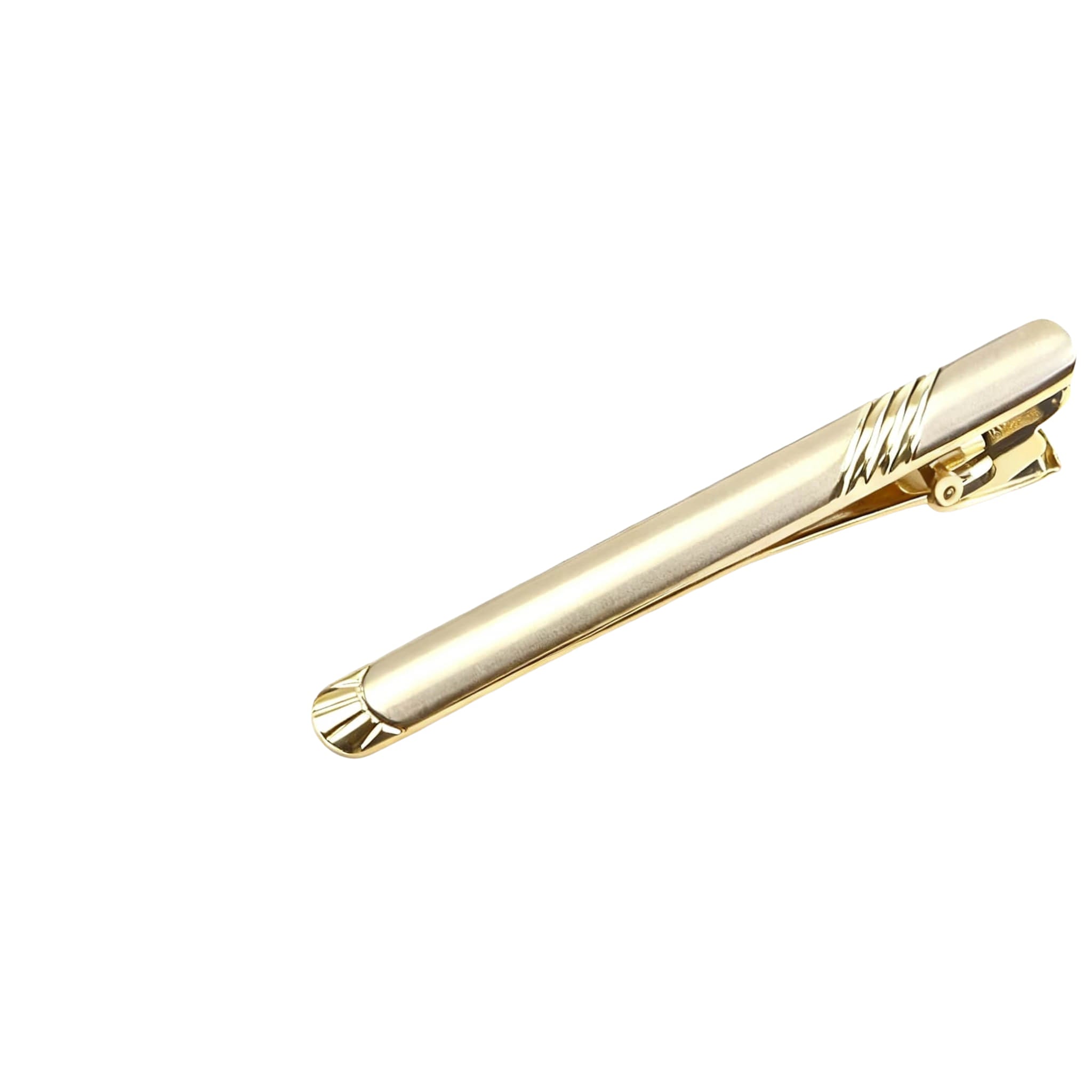 Gold Gold Striped Tie Bar