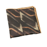 Dark Brown Gold Geometric Pocket Square