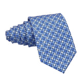 Light Blue White Geometric Necktie