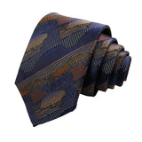 Navy Blue Gold Geometric Necktie