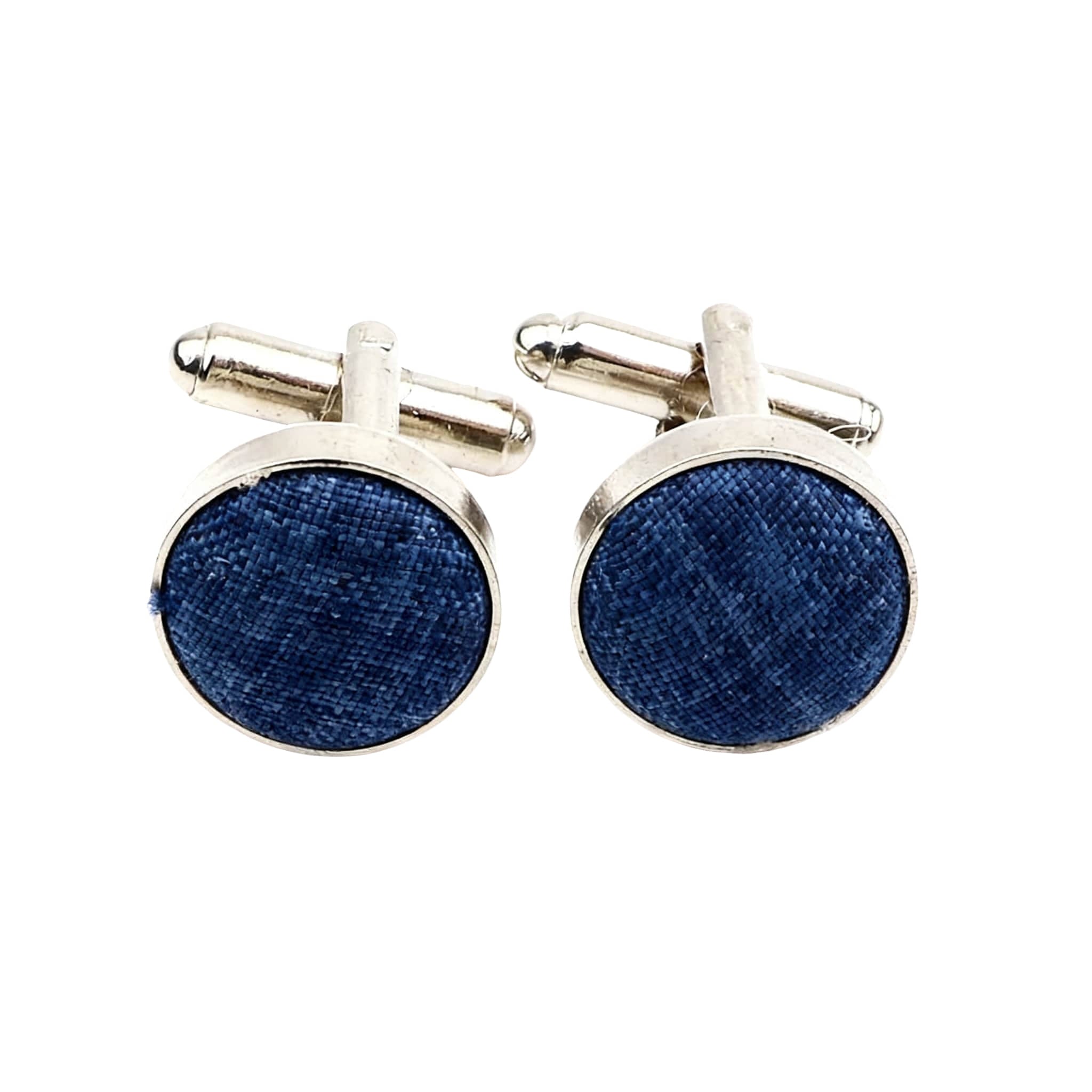 Silver Blue Solid Cufflink