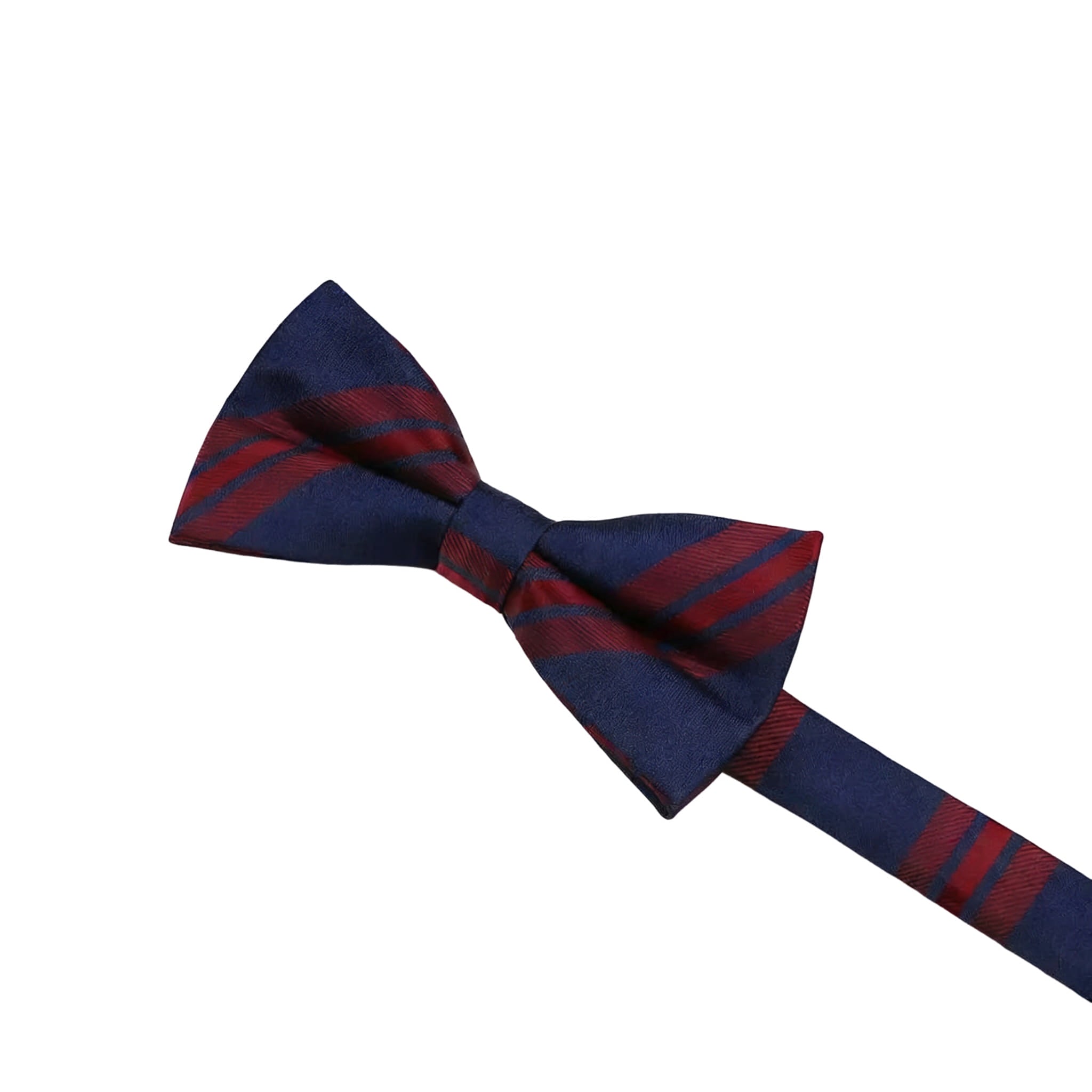 Navy Blue Red Striped Bowtie