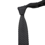 Grey Black Striped Knitted Tie