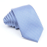 Blue White Houndstooth Tie for Men