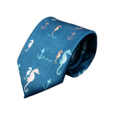 Blue Pink Seahorse Necktie
