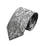Gray Black Paisley Necktie