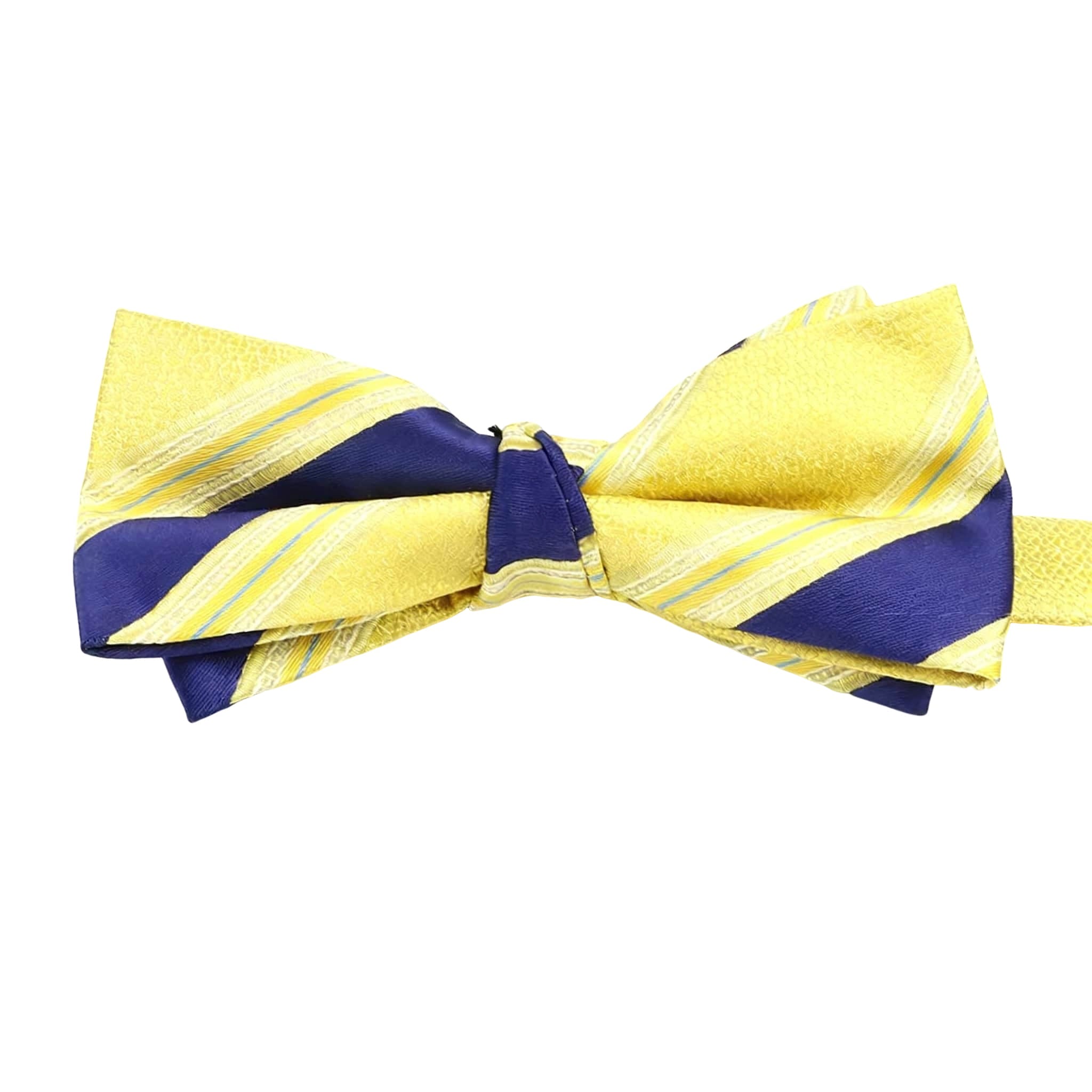Yellow Navy Striped Bowtie
