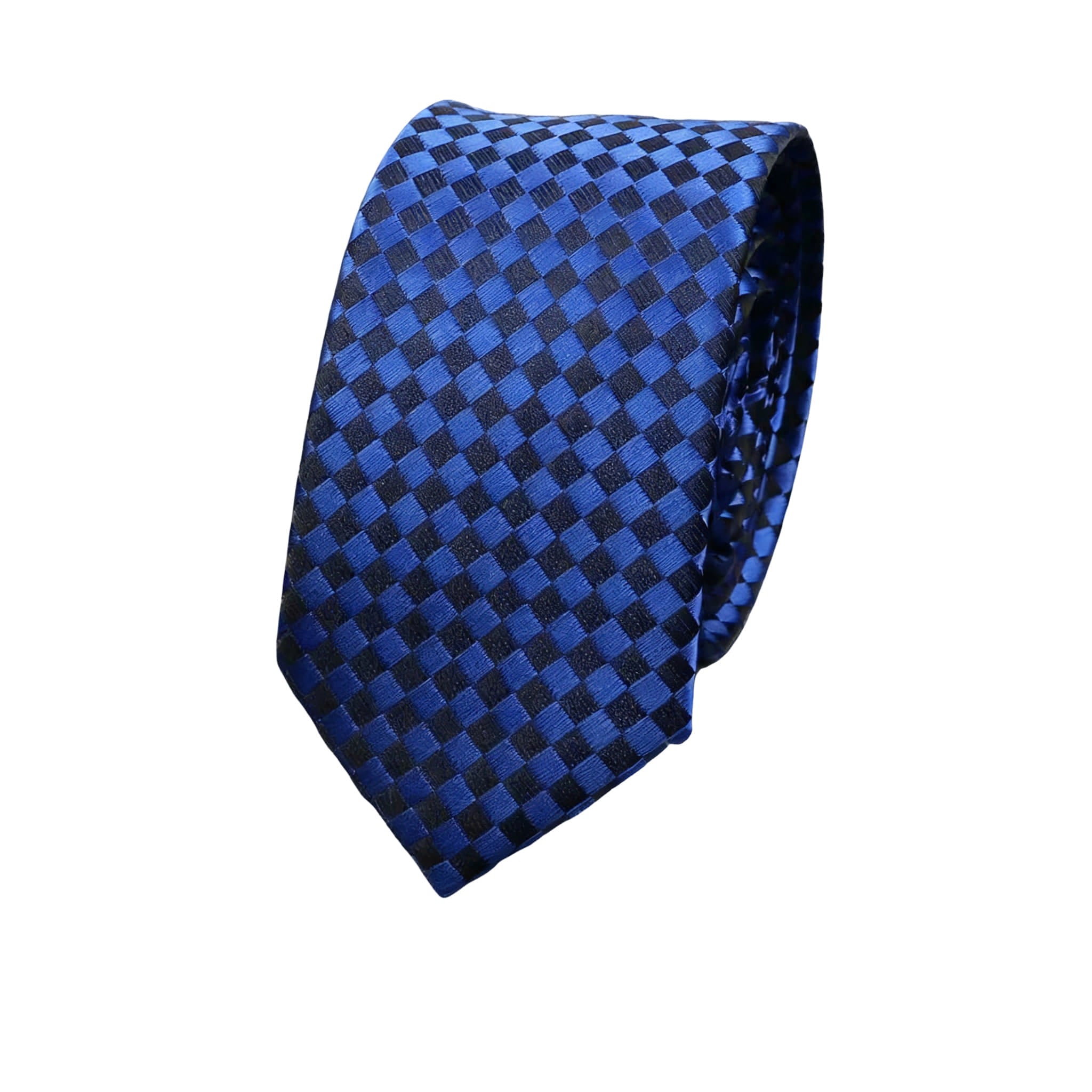 Blue with Black Checkered Necktie