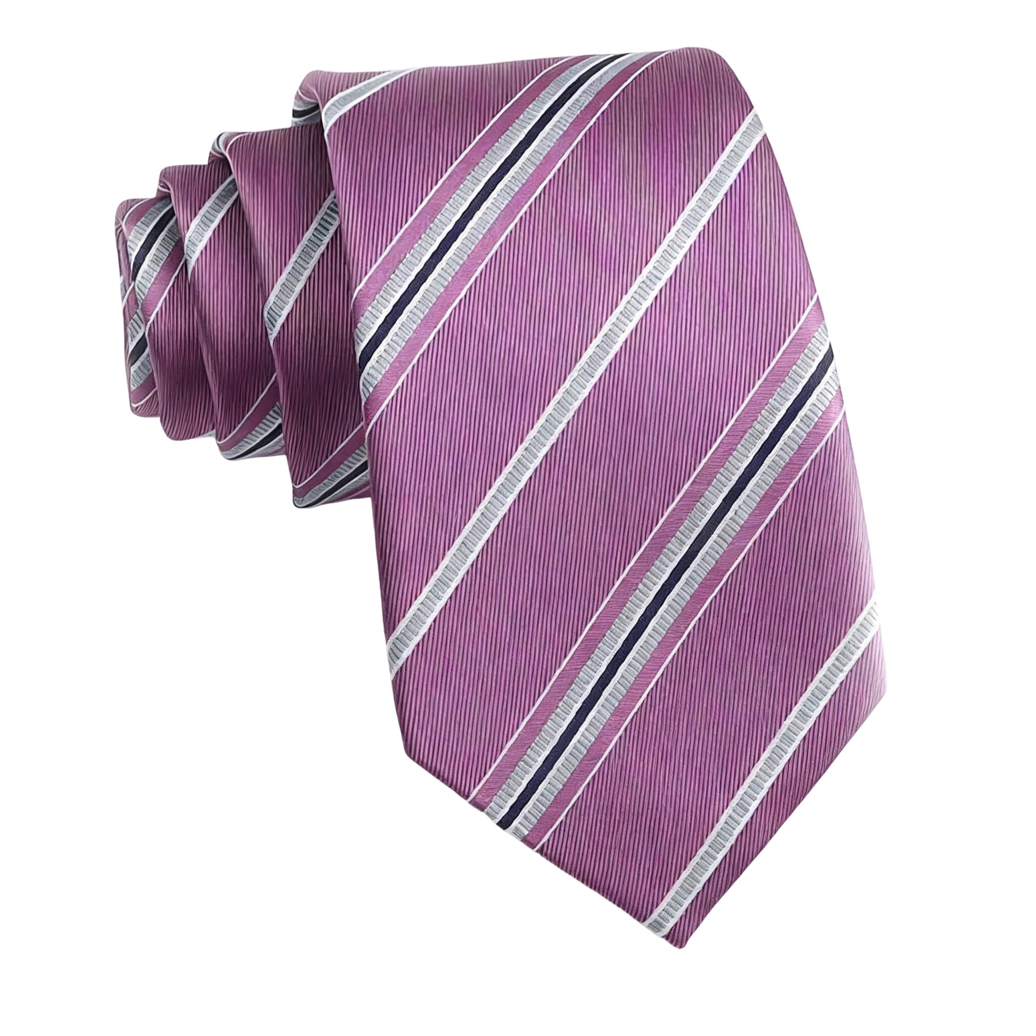 Purple Silver Striped Necktie