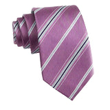 Purple Silver Striped Necktie