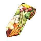 White Multicolor Vegetable Necktie