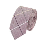Pink Beige Plaid Necktie