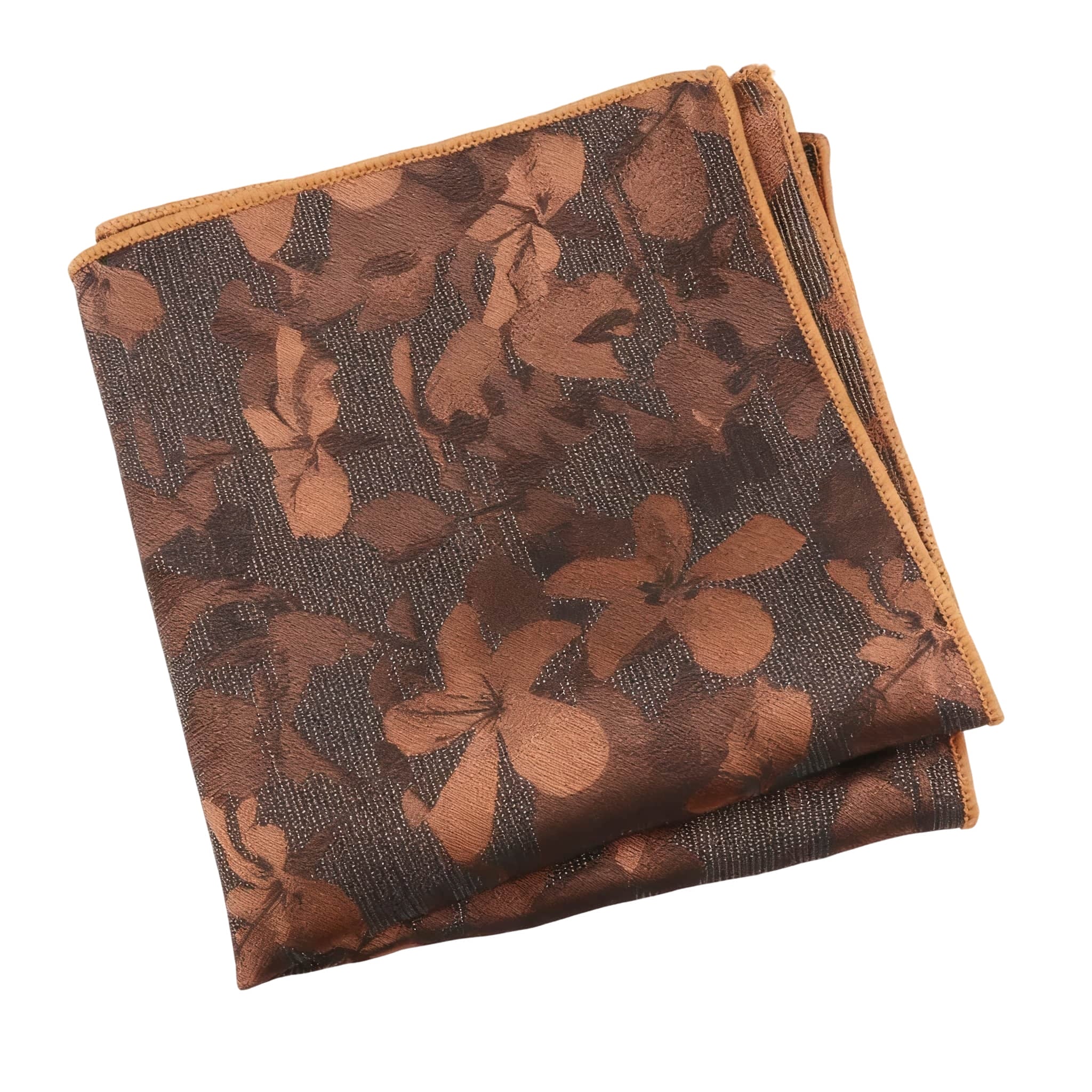 Brown Brown Floral Pocket Square