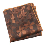 Brown Brown Floral Pocket Square