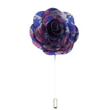 Purple Blue Floral Lapel Pin