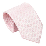 Pink White Geometric Necktie