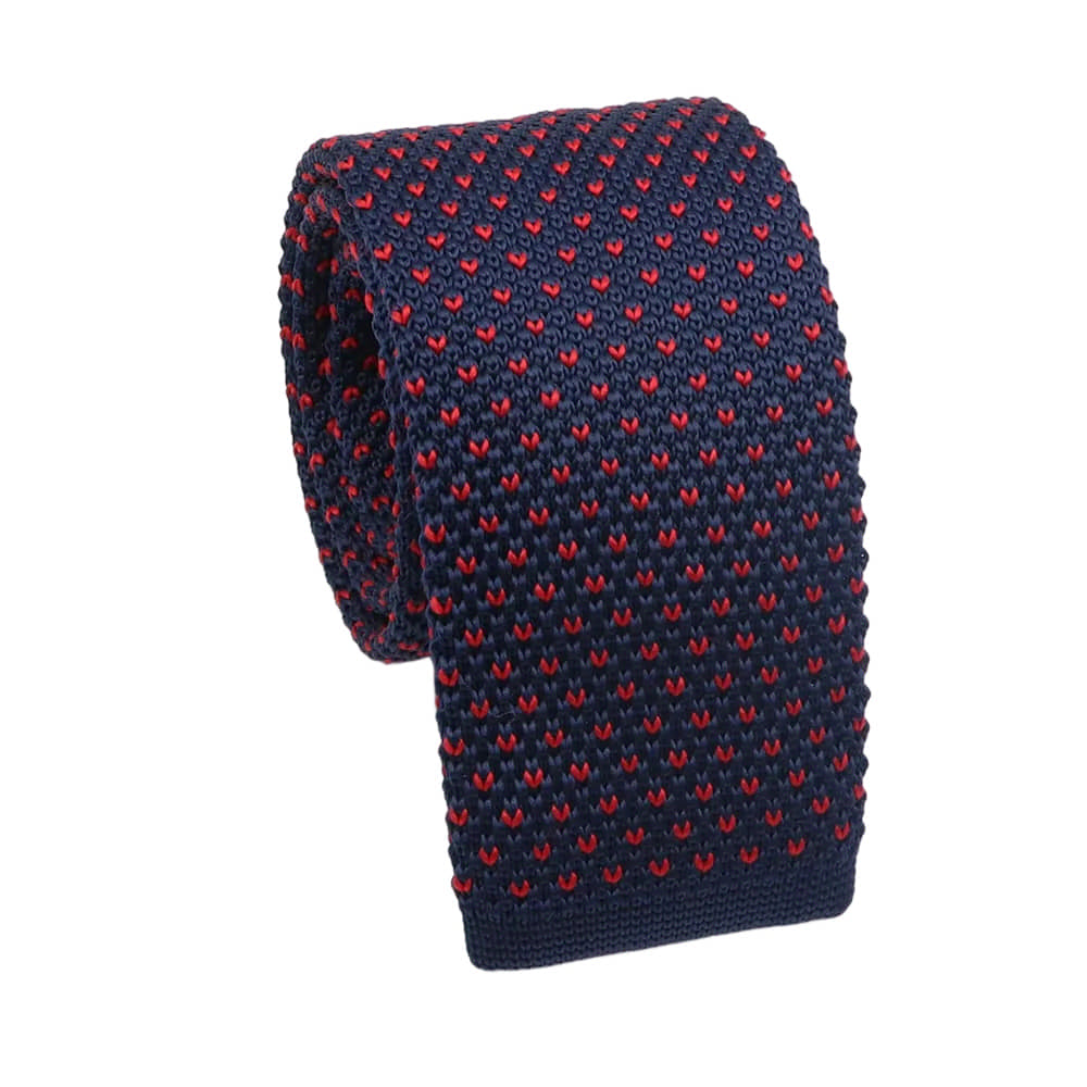 Navy Blue Red Dotted Necktie