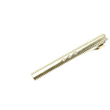 Gold White Rhinestone Tie Bar