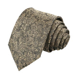 Gold Black Floral Necktie