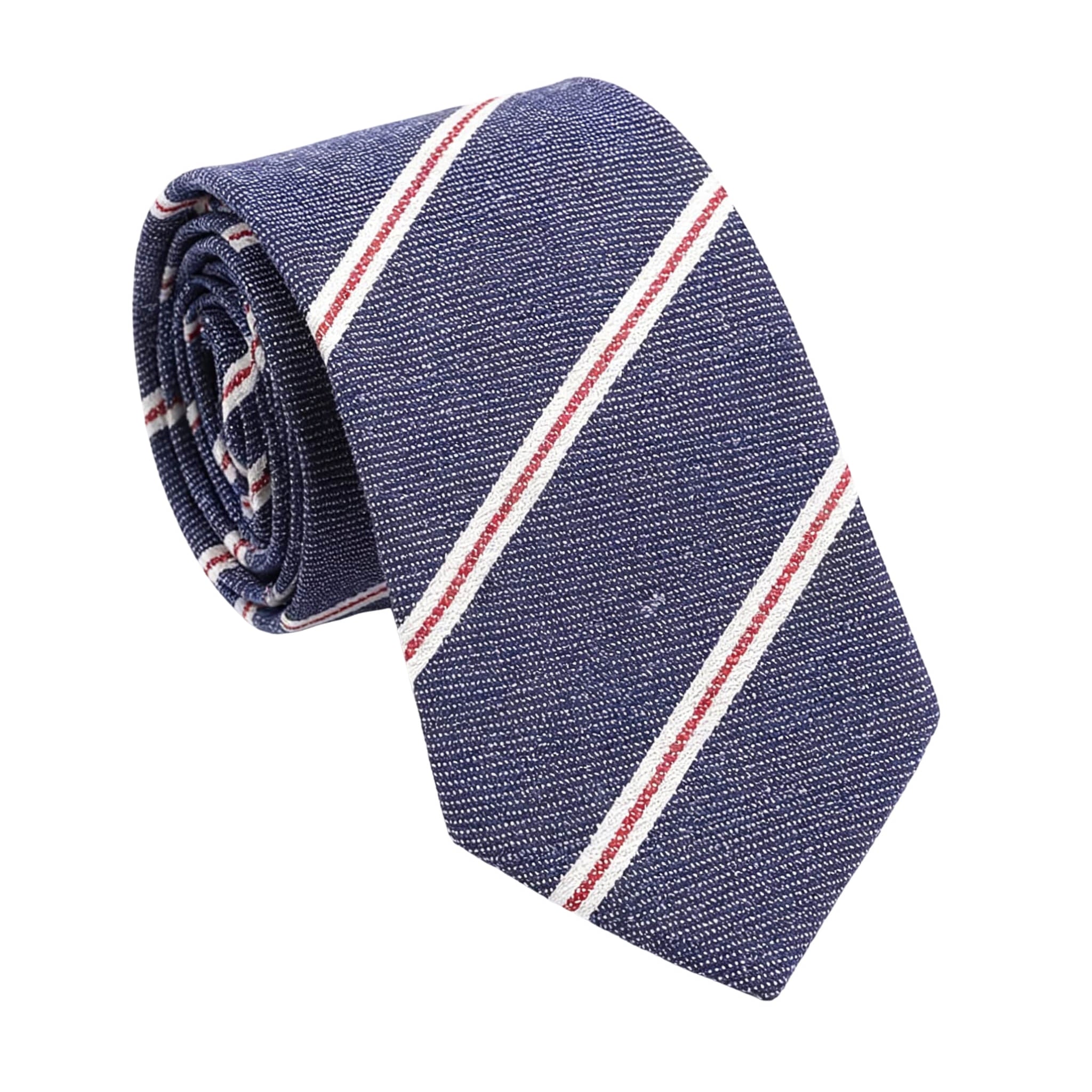 Blue White Striped Necktie