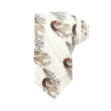 Beige Brown Leaf Necktie