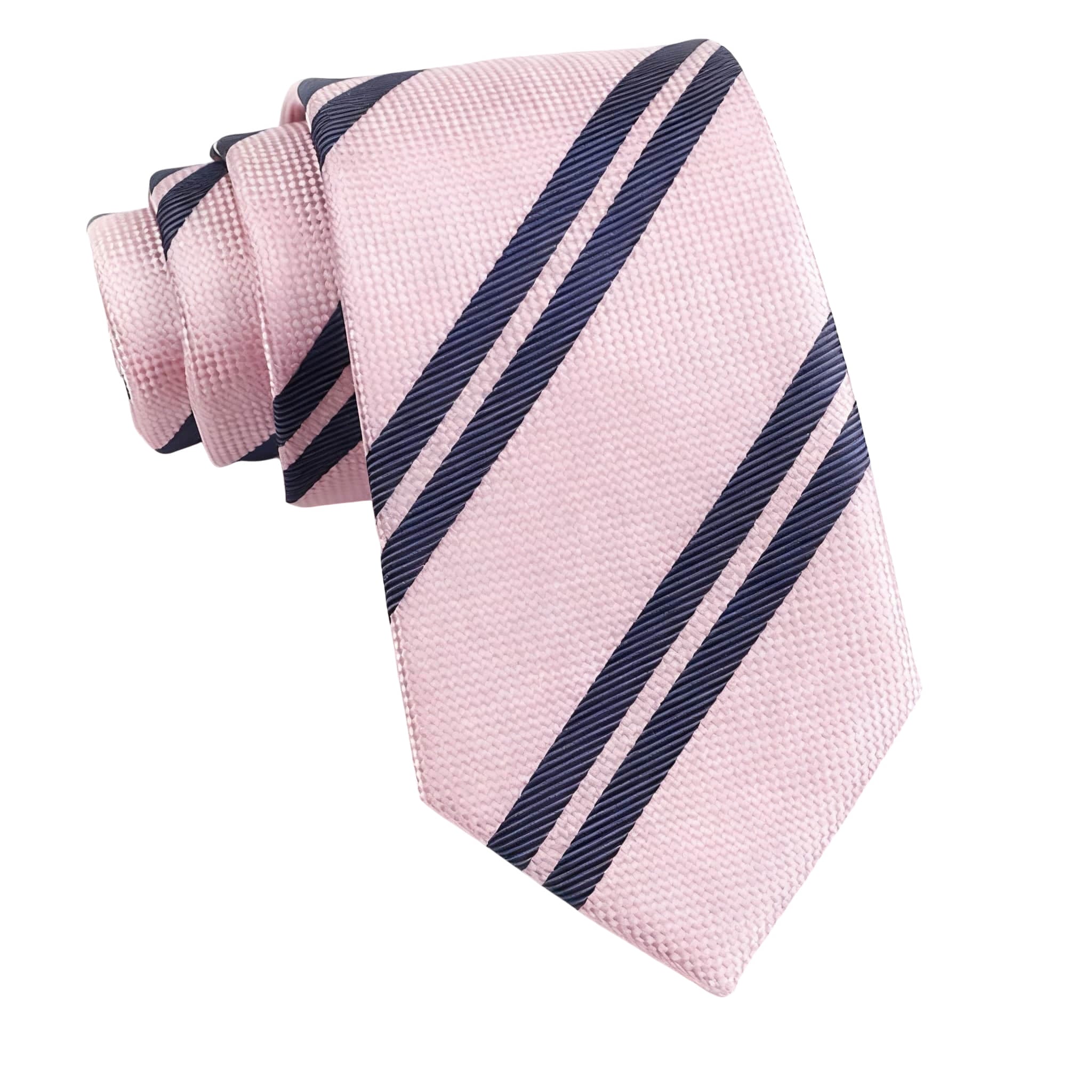 Pink Navy Striped Necktie