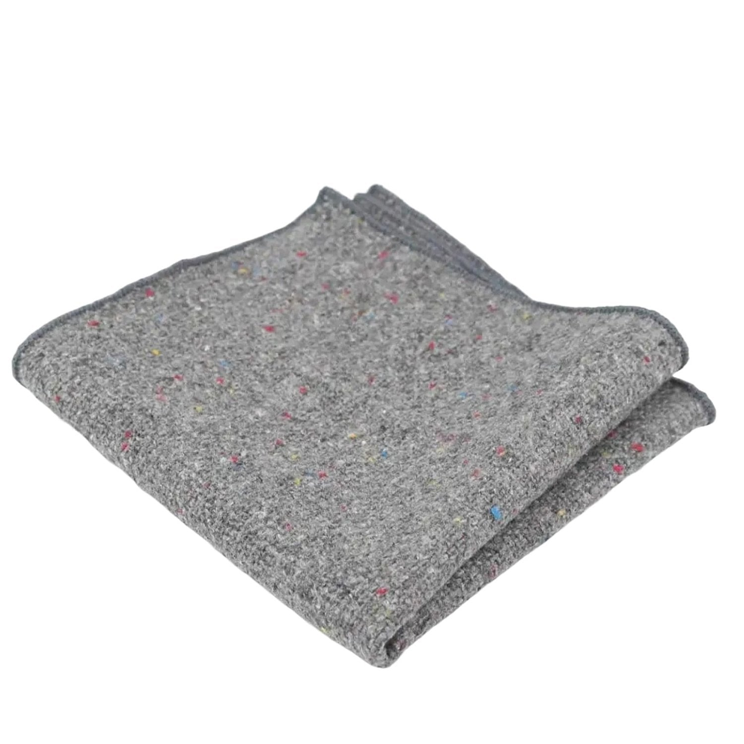 Gray With Multicolor Speckled Pocket Square