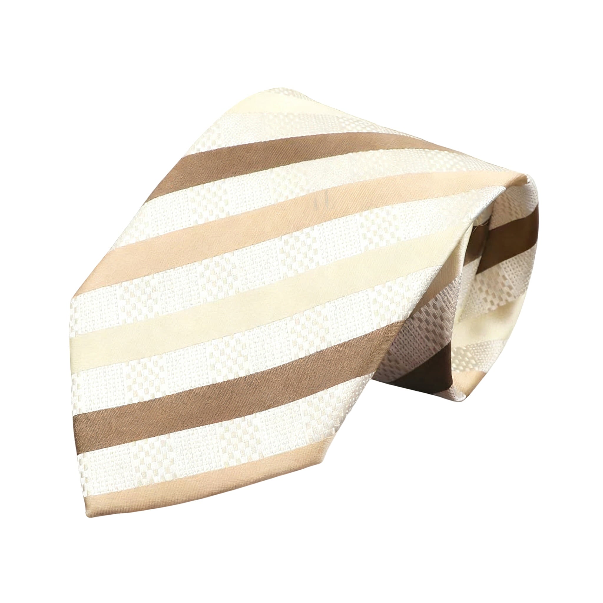 Beige Brown Striped Necktie